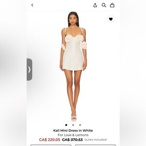 For Love And Lemons Cream Mini Dress